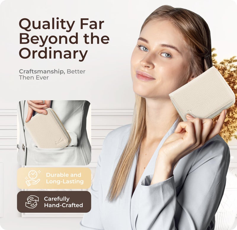 Claasico Bifold Wallet for Women RFID Blocking | Genuine Leather Zip Wallet & Ladies Coin Pocket | Stylish Credit Card Holder | Travel Wallet with Anti-Theft Protection - Image 5